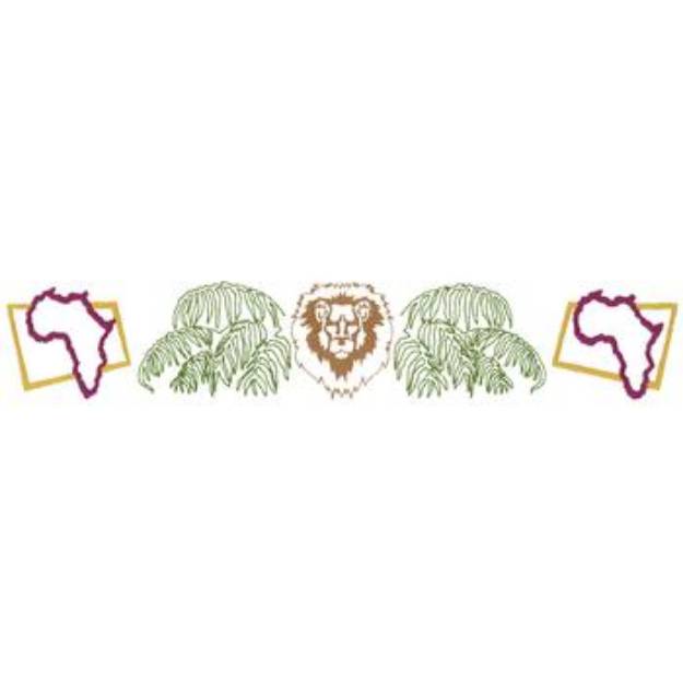 Picture of Africa & Lion Design Machine Embroidery Design