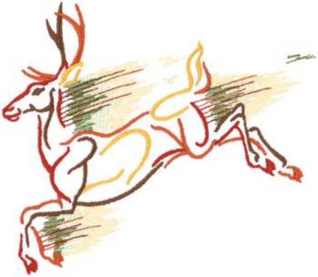 Picture of Deer Jumping Machine Embroidery Design