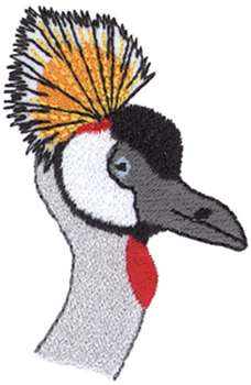 Gray Crowned Crane Machine Embroidery Design