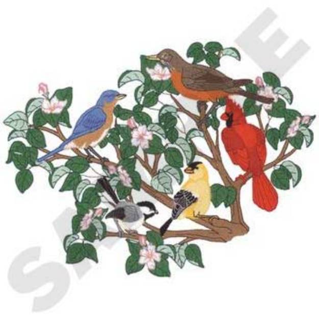 Picture of Songbird Collage Machine Embroidery Design