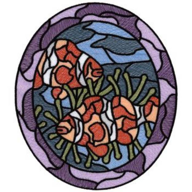 Picture of Stain Glass Clown Fish Machine Embroidery Design
