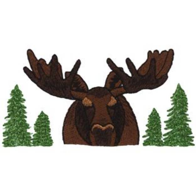 Picture of Moose Pocket Topper Machine Embroidery Design