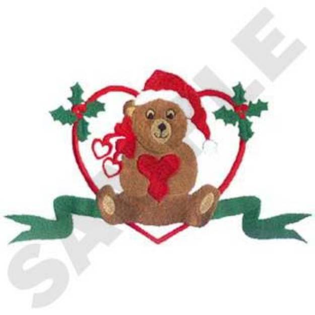 Picture of Large Christmas Bear Machine Embroidery Design