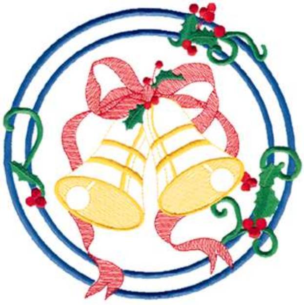 Picture of Large Christmas Bells Machine Embroidery Design