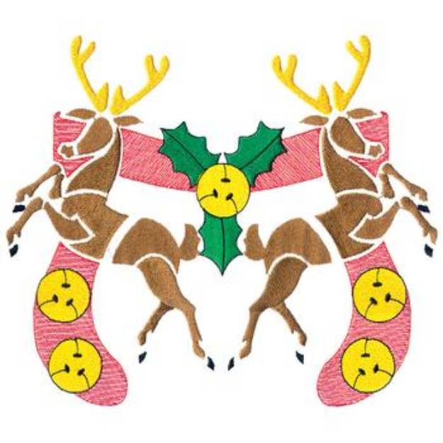 Picture of Reindeer & Bells Machine Embroidery Design