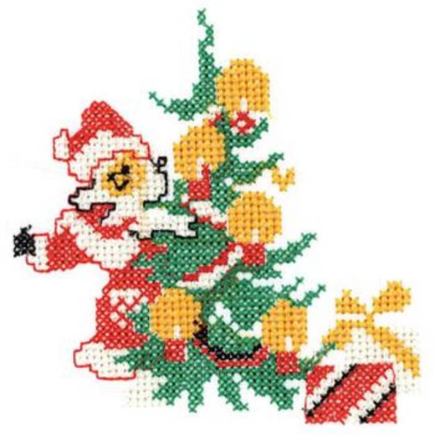 Picture of Cross Stitch Santa Machine Embroidery Design