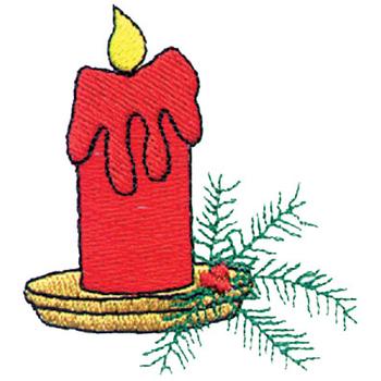 Christmas Candle Machine Embroidery Design