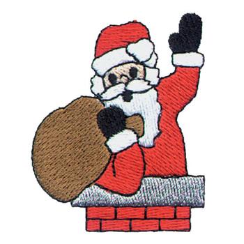 Santa In Chimney Machine Embroidery Design