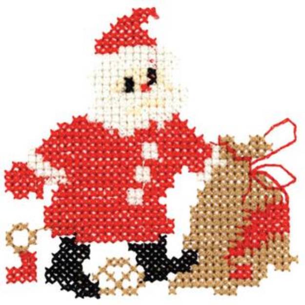 Picture of Cross Stitch Santa Claus Machine Embroidery Design