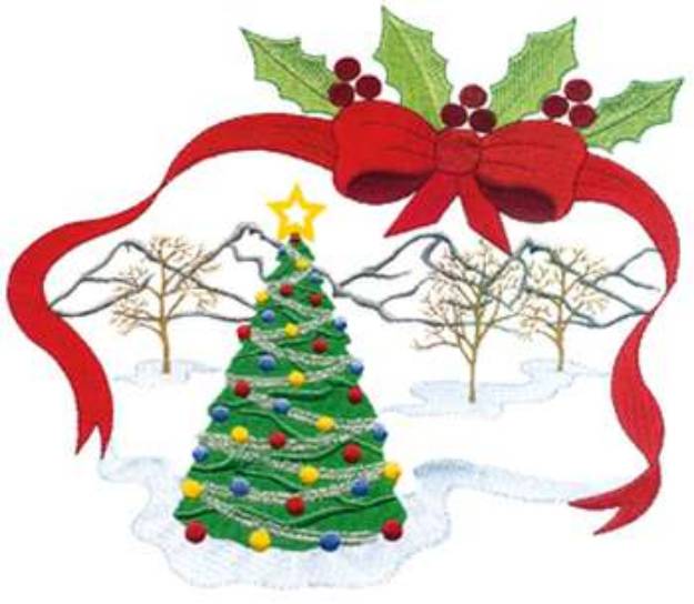Picture of Large Christmas Scene Machine Embroidery Design