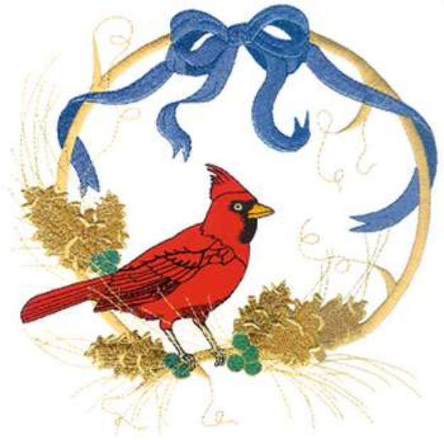 Picture of Large Cardinal Scene Machine Embroidery Design