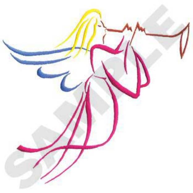 Picture of Large Angel Outline Machine Embroidery Design