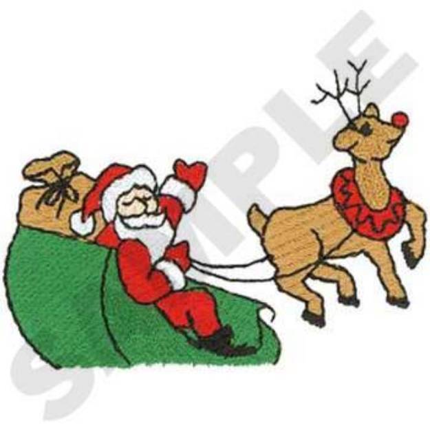 Picture of Santa & Rudolph Machine Embroidery Design