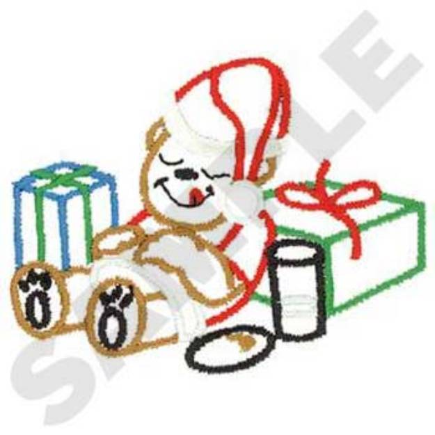Picture of Santa Bear Outline Machine Embroidery Design