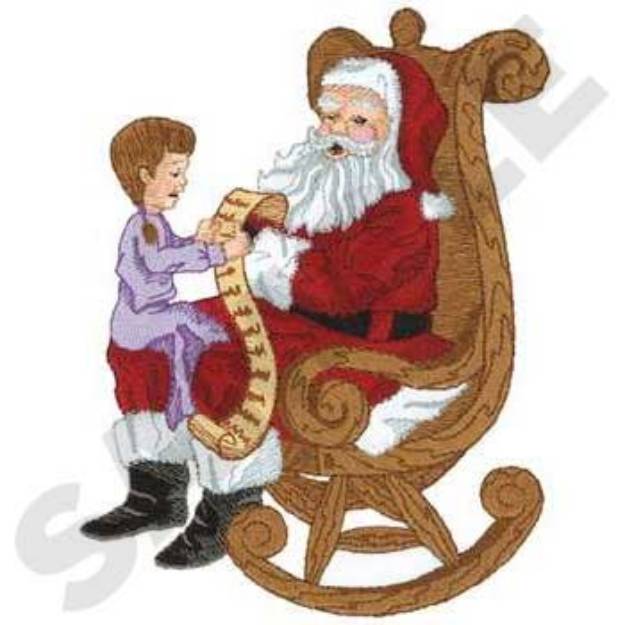 Picture of Christmas List Machine Embroidery Design