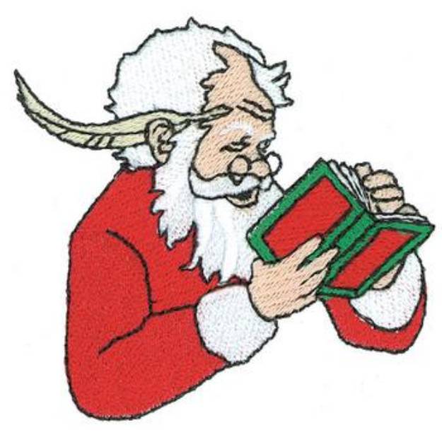 Picture of Reading Santa Machine Embroidery Design