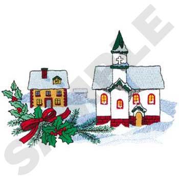 Christmas Village Machine Embroidery Design