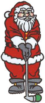 Golfing Santa Machine Embroidery Design