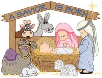 Nativity Scene Machine Embroidery Design