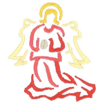 Small Angel Outline Machine Embroidery Design