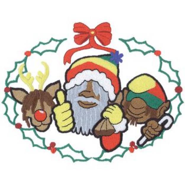 Picture of Rasta Christmas Machine Embroidery Design