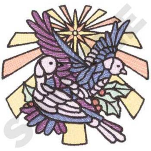 Picture of Doves & Star Machine Embroidery Design