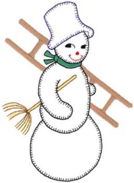 Picture of Snowman Outline Machine Embroidery Design