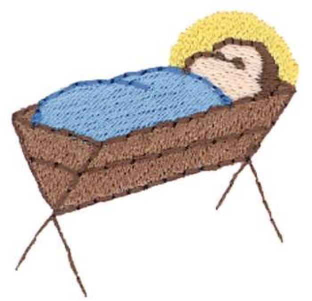 Picture of Jesus In Cradle Machine Embroidery Design
