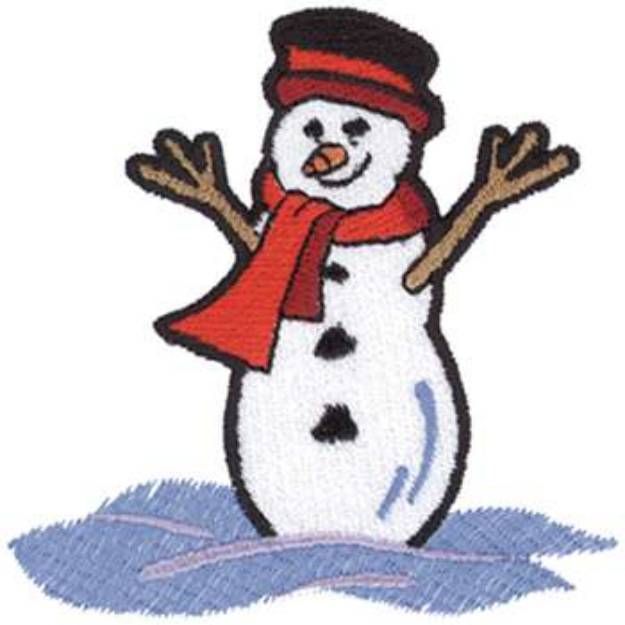Picture of Tall Snowman Machine Embroidery Design