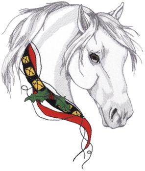 Christmas Horse Machine Embroidery Design