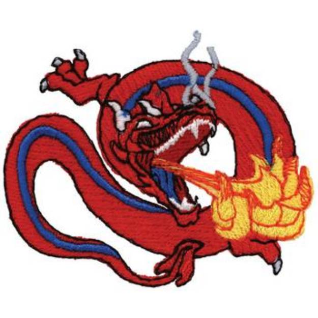 Picture of Fire Breathing Dragon Machine Embroidery Design