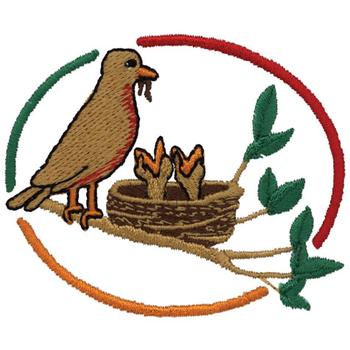 Birds In Nest Machine Embroidery Design