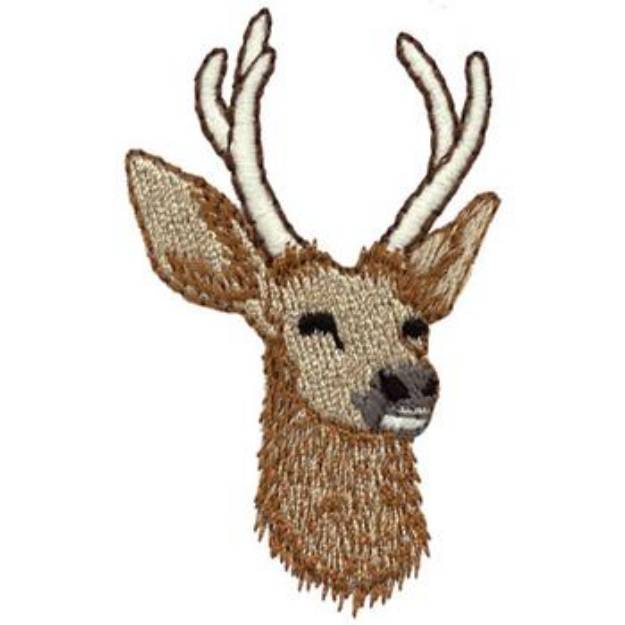 Picture of Mule Deer Head Machine Embroidery Design