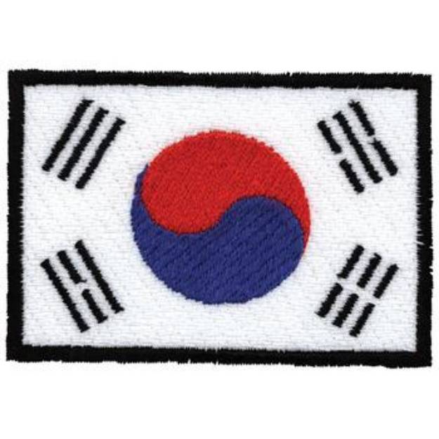 Picture of South Korean Flag Machine Embroidery Design