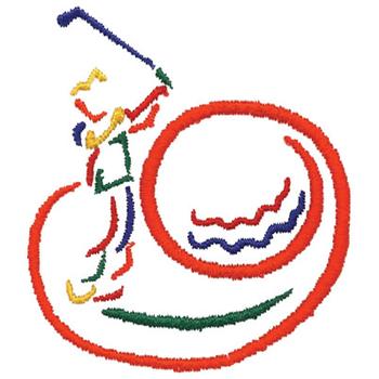 Male Golfer Machine Embroidery Design