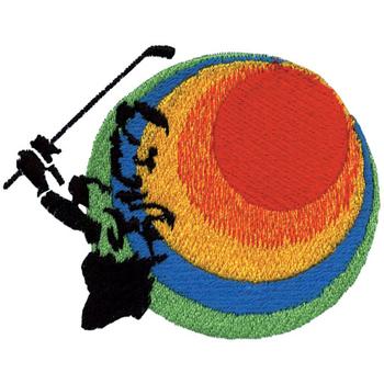 Abstract Mens Golfing Logo Machine Embroidery Design