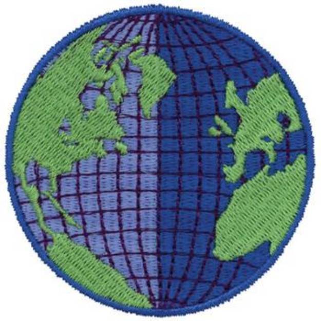 Picture of Globe Machine Embroidery Design