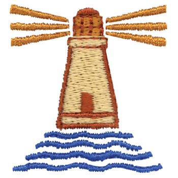 Lighthouse & Waves Machine Embroidery Design