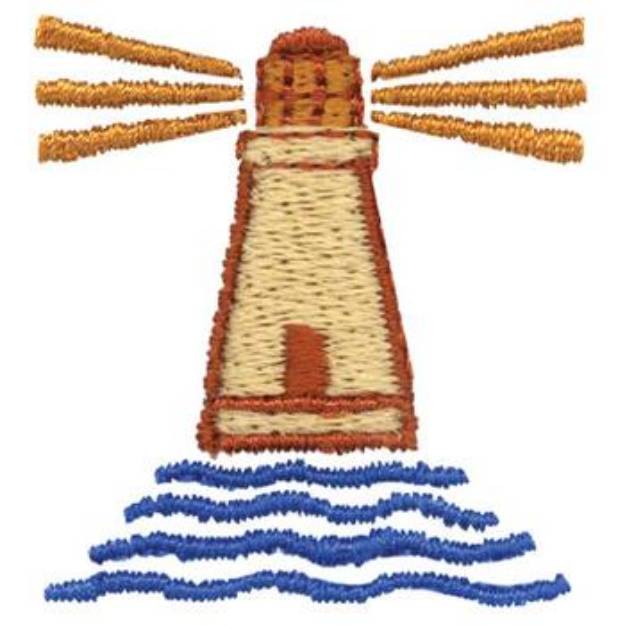 Picture of Lighthouse & Waves Machine Embroidery Design