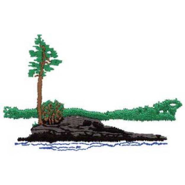 Picture of Island Landscape Machine Embroidery Design