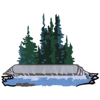 Trees and River Machine Embroidery Design