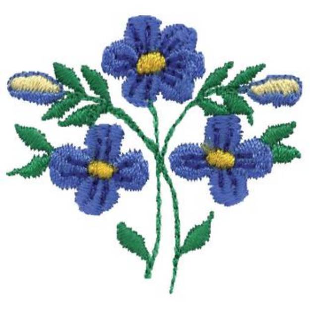 Picture of Blue Pansy Machine Embroidery Design