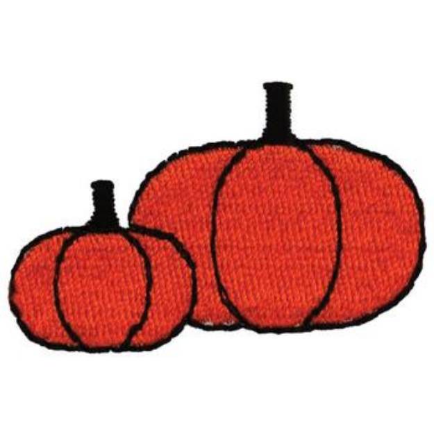 Picture of Two Pumpkins Machine Embroidery Design