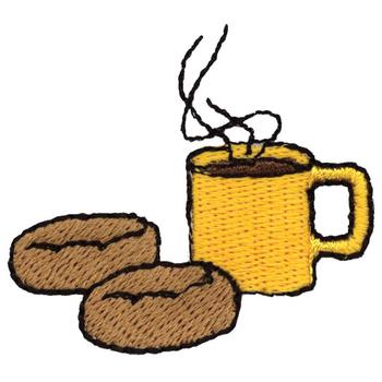 Coffee & donut Machine Embroidery Design
