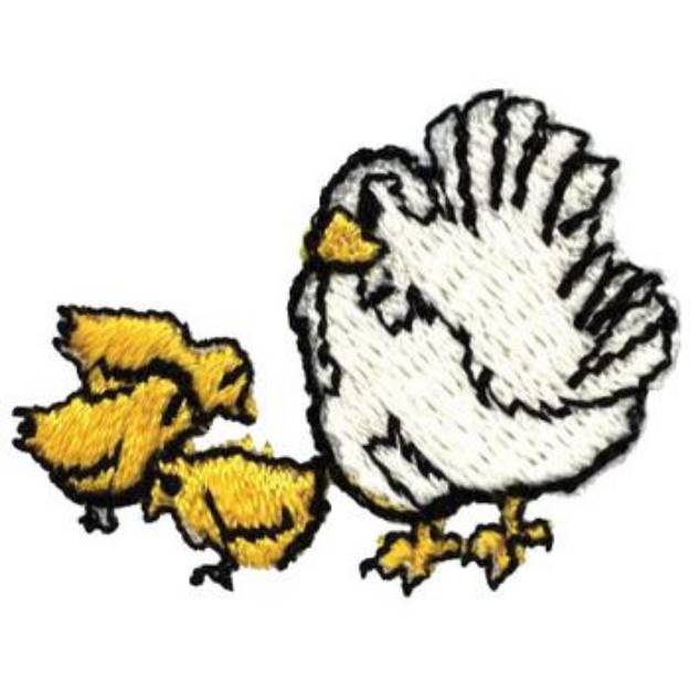 Picture of Chicken and Chicks Machine Embroidery Design