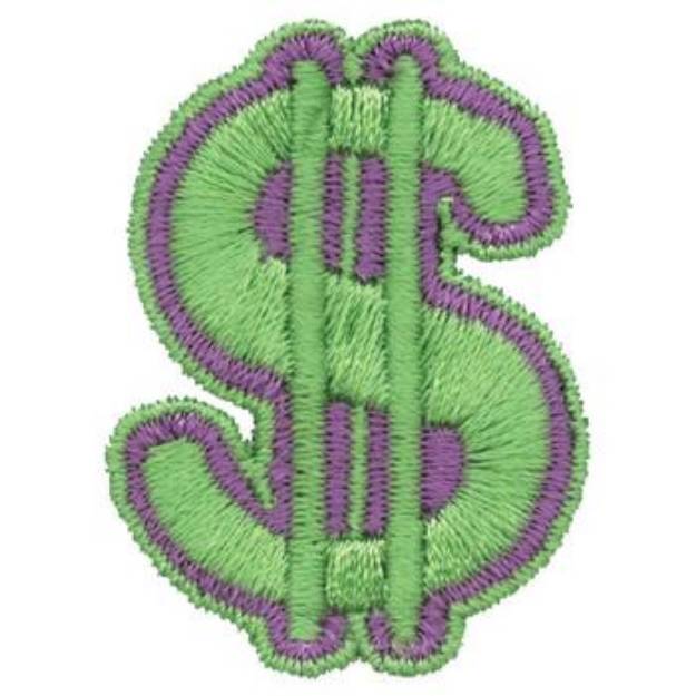 Picture of Dollar Sign Machine Embroidery Design