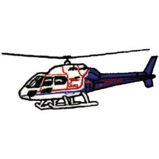 Picture of Police Helicopter Machine Embroidery Design