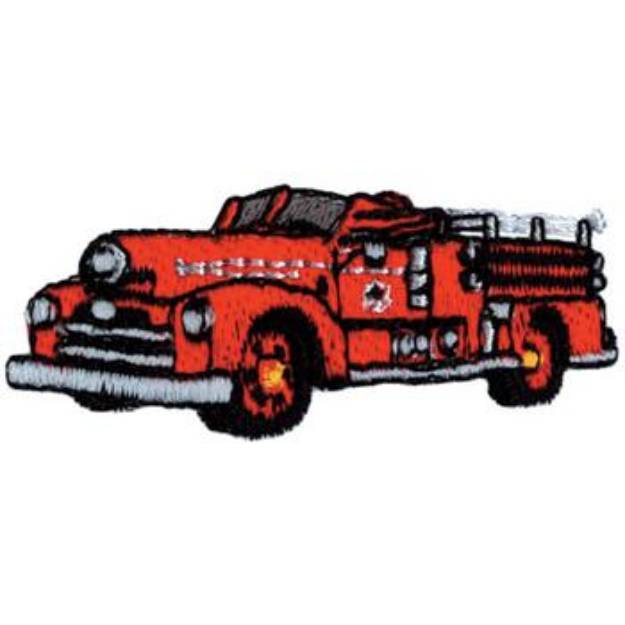 Picture of Old Firetruck Machine Embroidery Design