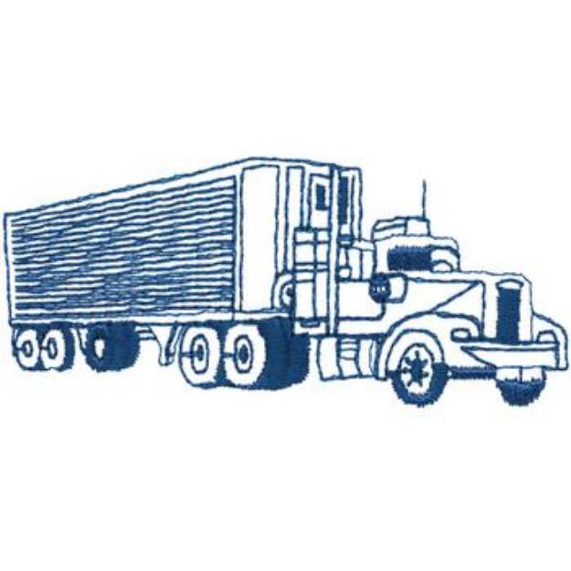 Picture of Transport Truck Outline Machine Embroidery Design
