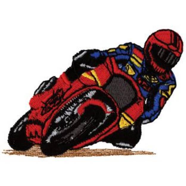 Picture of Racing Motorcycle Machine Embroidery Design